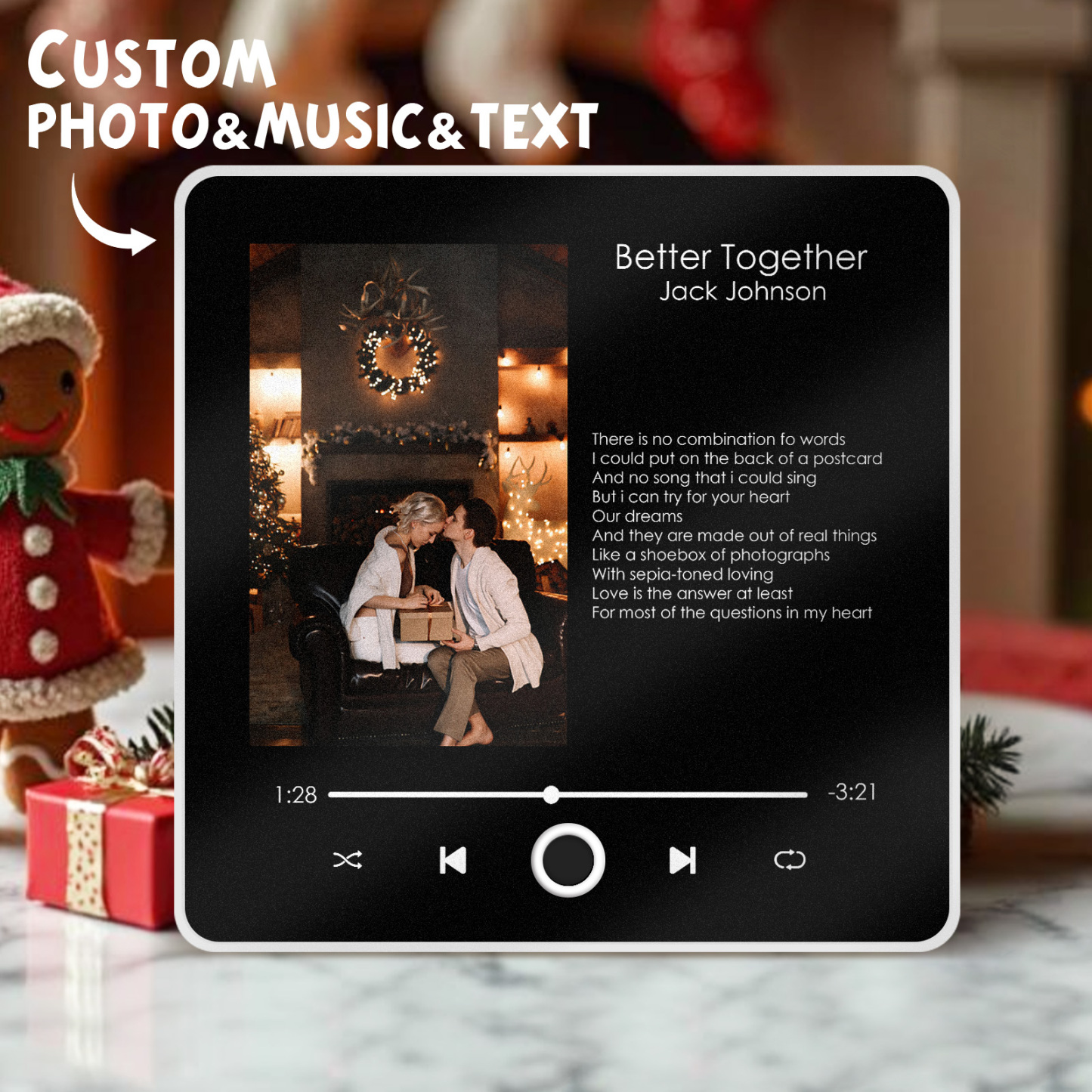 Personalized Music Fridge Magnet Customized Album Fridge Magnet Can Play Songs Christmas Gift