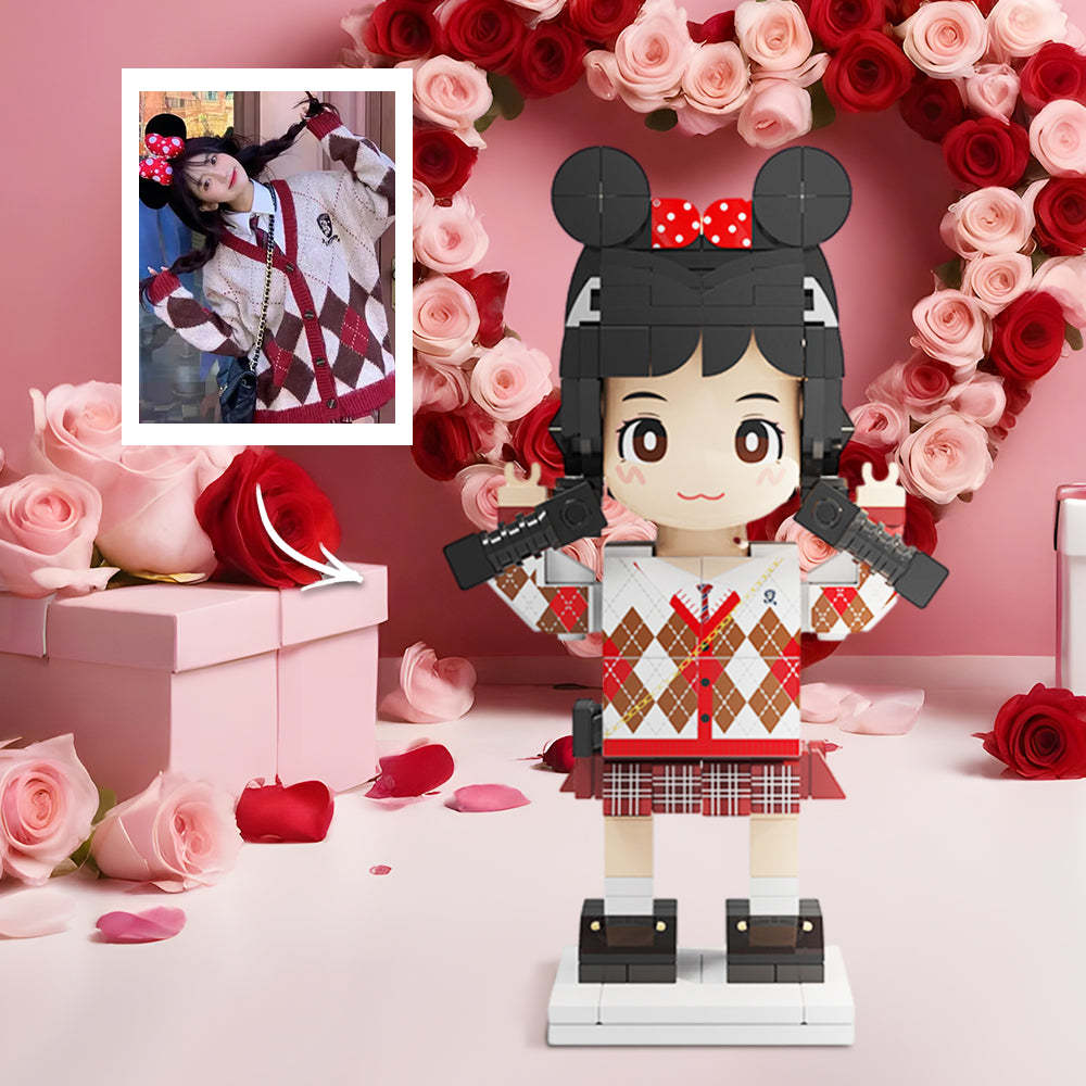 Duddu Brick Figures Surprise Gifts: Customized single-person Duddu Brick Figures couple photo customization, DIY Duddu Brick Figures ornaments for boyfriends, girlfriends, or creative gifts for couples. - minebrickuk