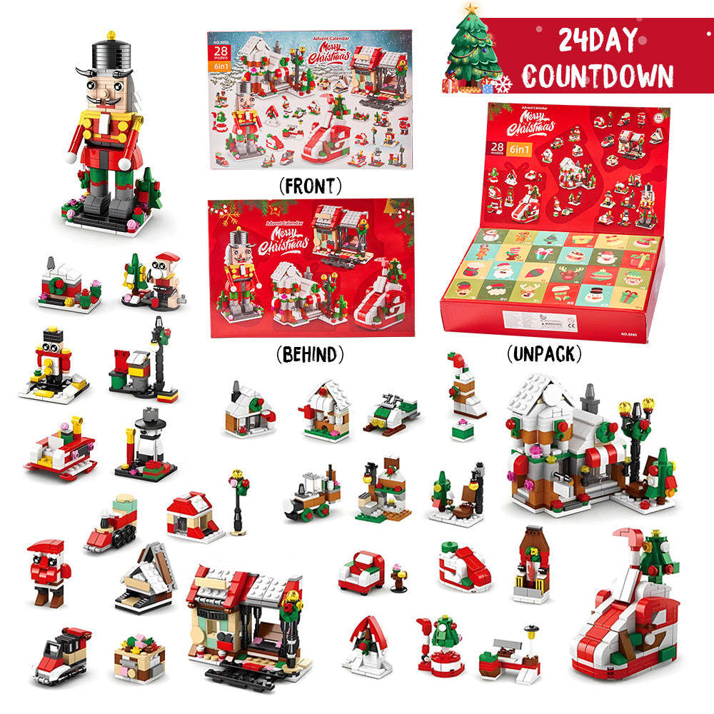 Christmas Brick Figures Surprise Blind Box 24 Calendar Countdown Gift Box Nutcracker Brick Figures Blind Box - minebrickuk