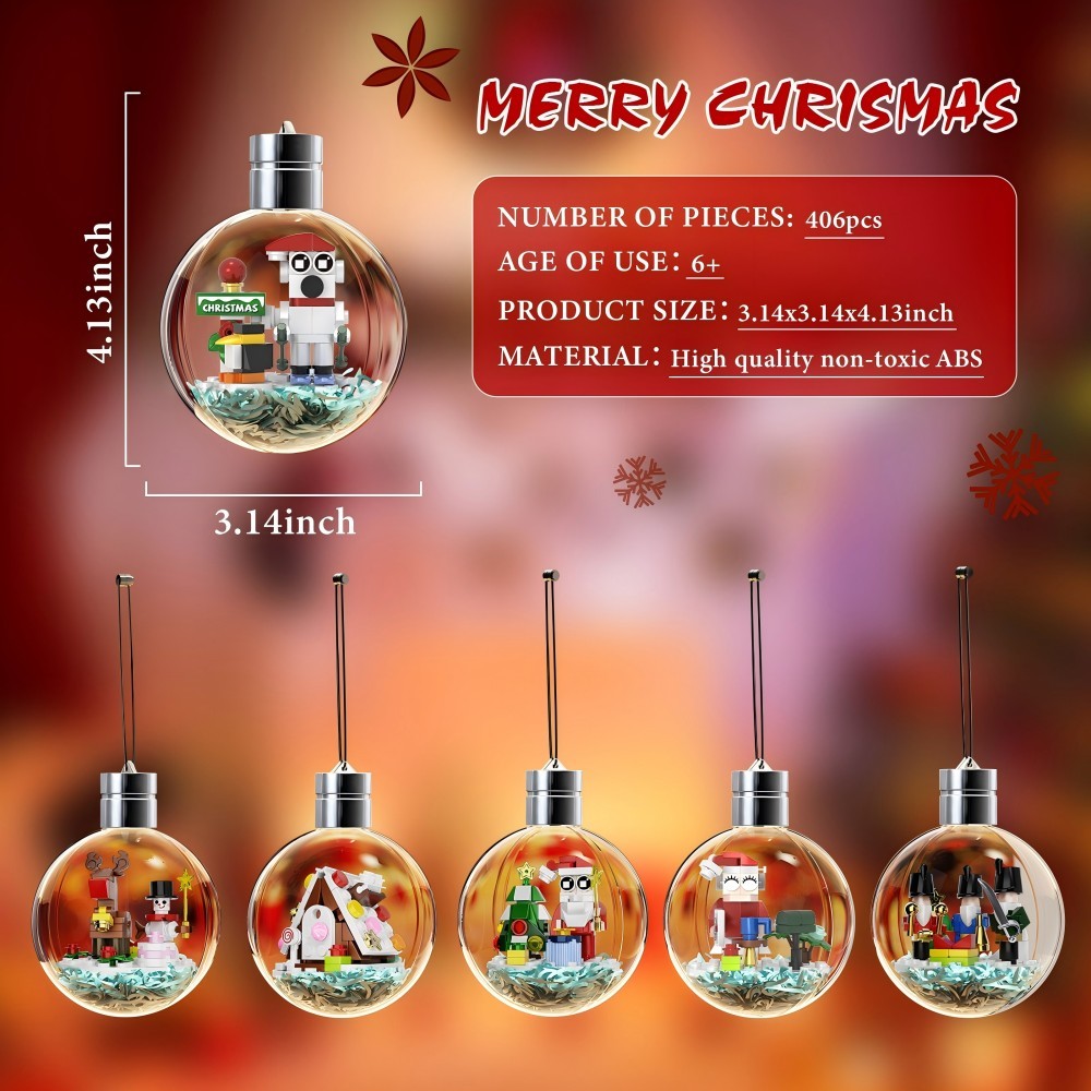 Build-Your-Own Christmas Tree Block Ornament Best Christmas Gift Block Balls Chritmas Gift To Remember - minebrickuk
