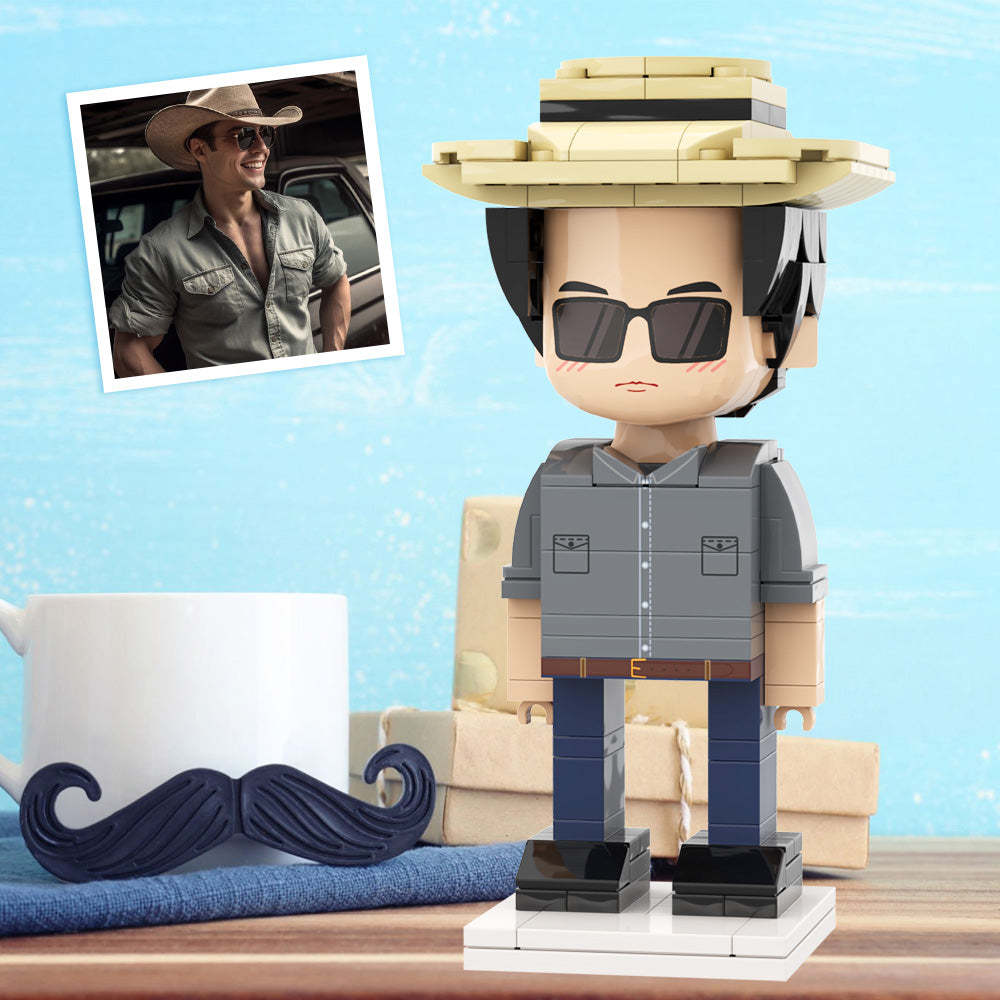 Full Body Duddu Brick Figures Customizable 1 Person Custom Brick Figures Small Particle Block Toy Brick Me Figures For Tough Dad On Father's Day - minebrickuk