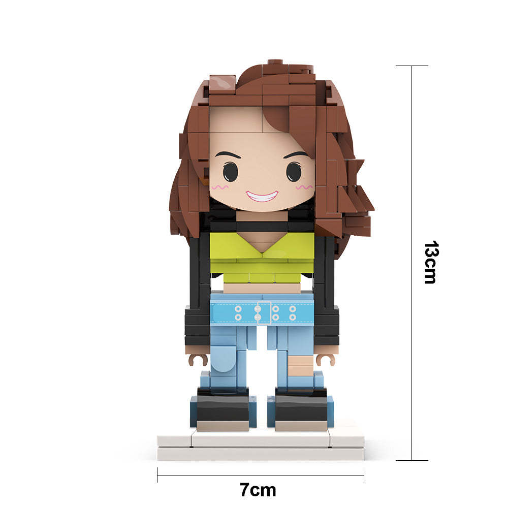 Full Body Customizable 1 Person Custom Cute Brick Figures Small Particle Block Toy Gifts for Kids - minebrickuk