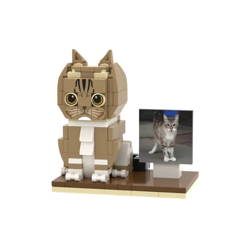 Custom Cute Pet Brick Figure Fully Body Customizable 1 Dog with Photo