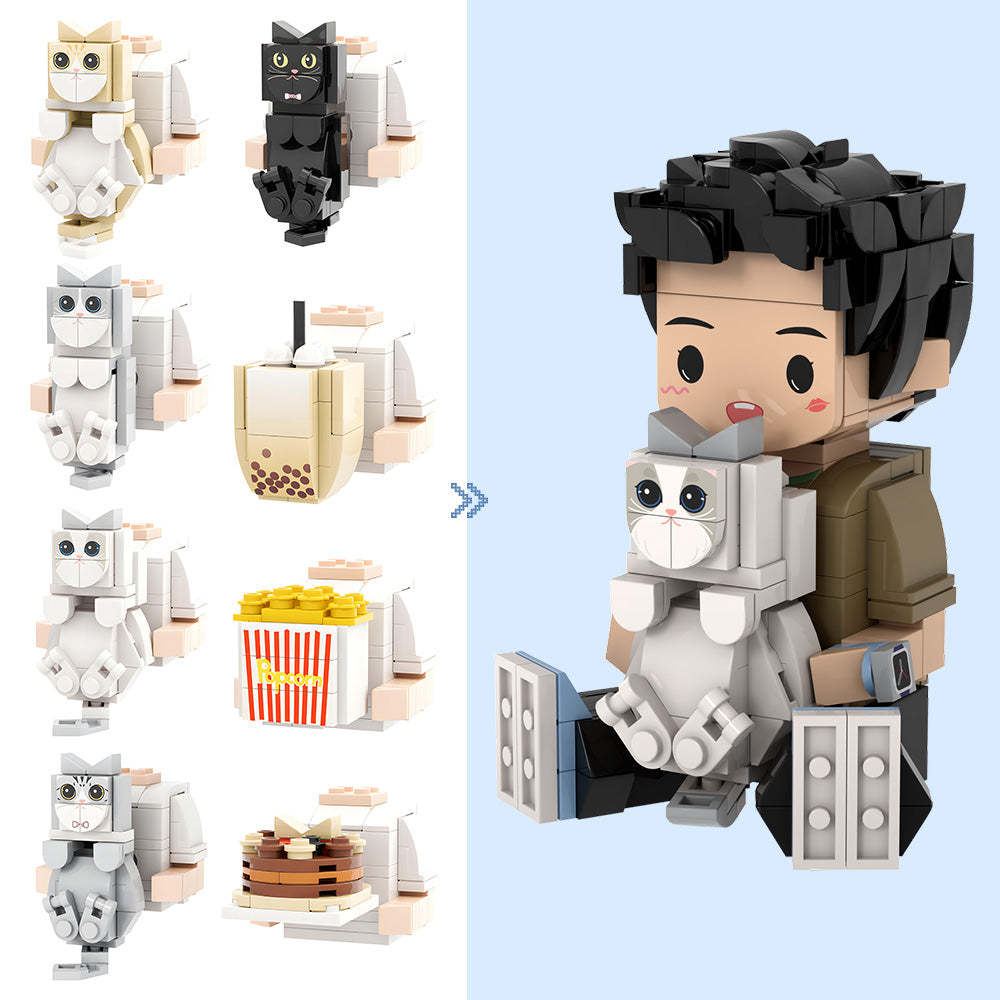 Custom Cute Brick Figures Personalized Sitting Brick Figures Small Particle Block Toy 