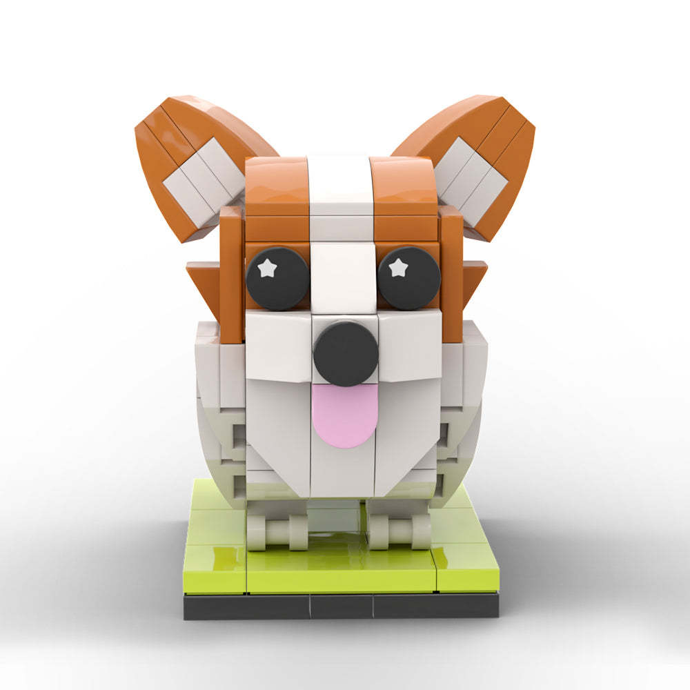 Christmas Detailed Corgi Fully Body Puppy Customizable Corgi 1 Dog Photo Custom Brick Figures Small Particle Block Brick Me Figures Customized Corgi Only - minebrickuk