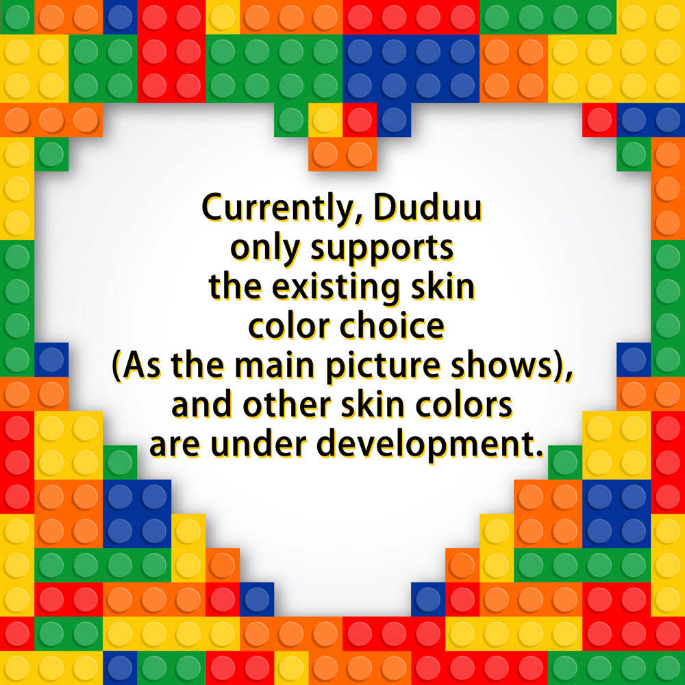 Pregnancy Gift Customized Duddu Couple Brick Figures DIY Universal Interlocking Plastic Toy with Photo Anniversary Gift - 