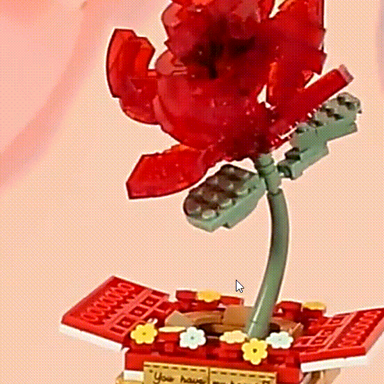 Buildable Rose Music Box A Forever Bloom for the One You Love 374pcs - 