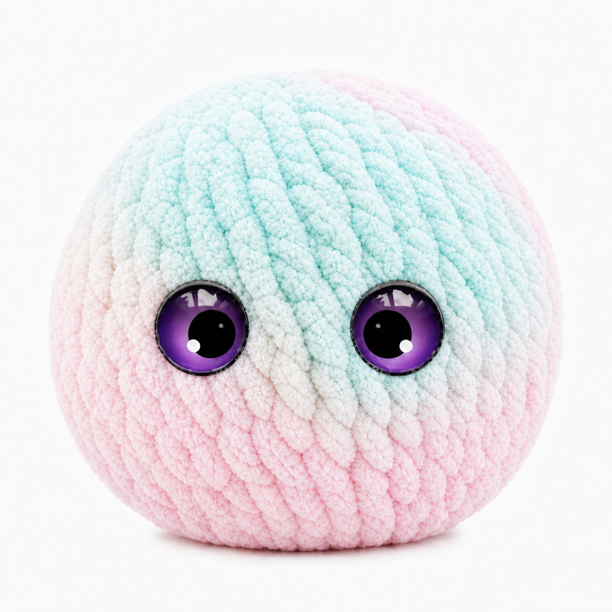 Crochet Bubble Squishy Ball – Soft Handwoven Fidget Toy with Slow-Rising Bubble Pop, Cute Sensory Stress Relief Toy - 