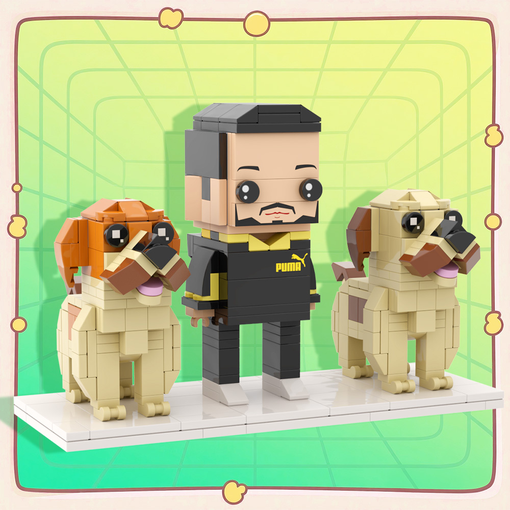 Personalized 1 People Fully Body People With Dog and Cat Pets Family Gifts