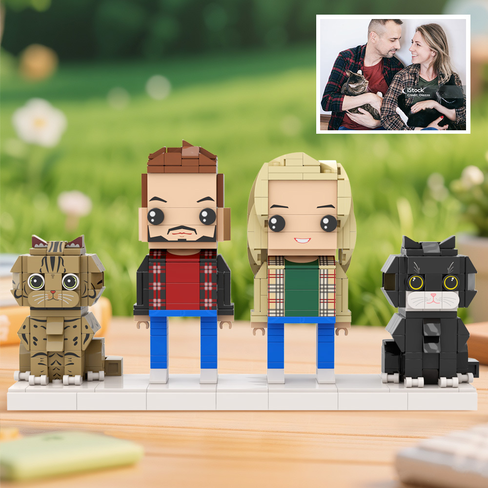 Personalized 1 People Fully Body People With Dog and Cat Pets Family Gifts