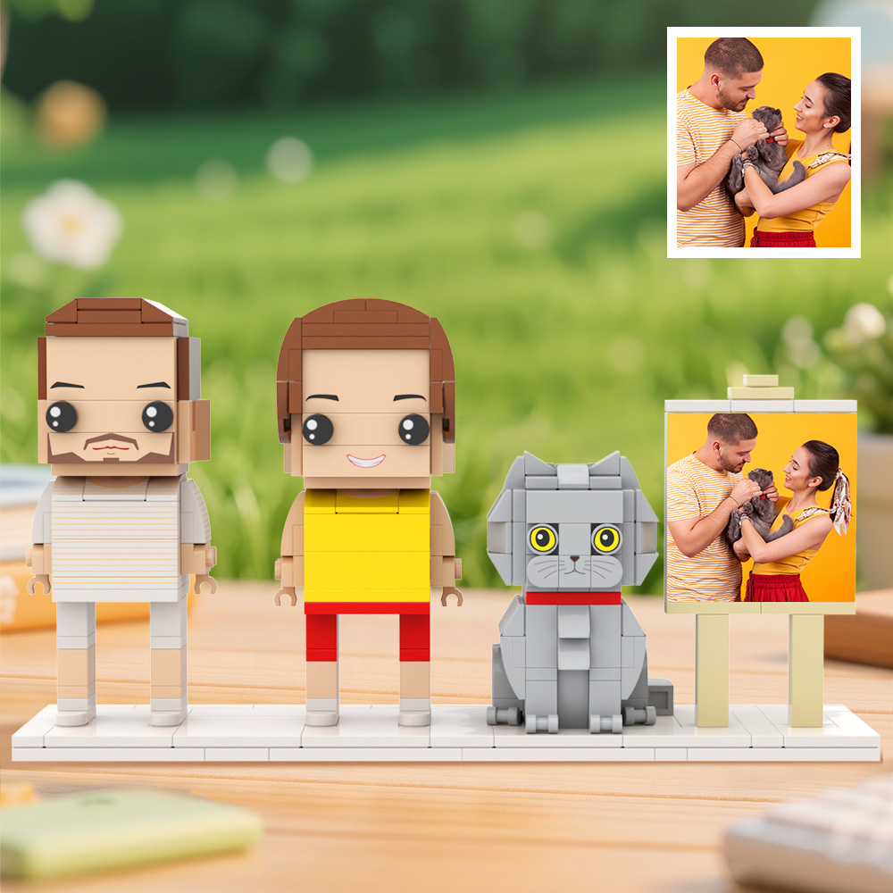 Personalized 1 People Fully Body People With Dog and Cat Pets Family Gifts