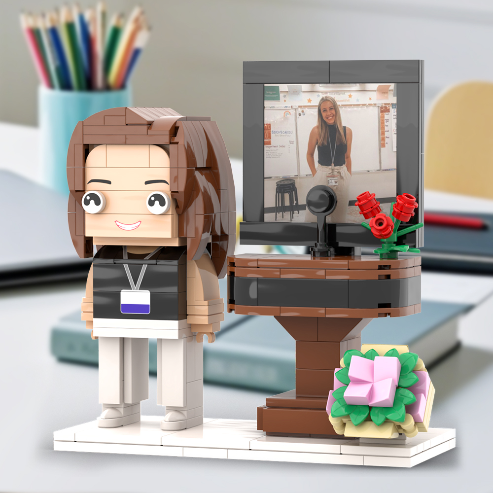 Custom Brick Figures Full Body Customizable 1 Person Gift for Teacher - 