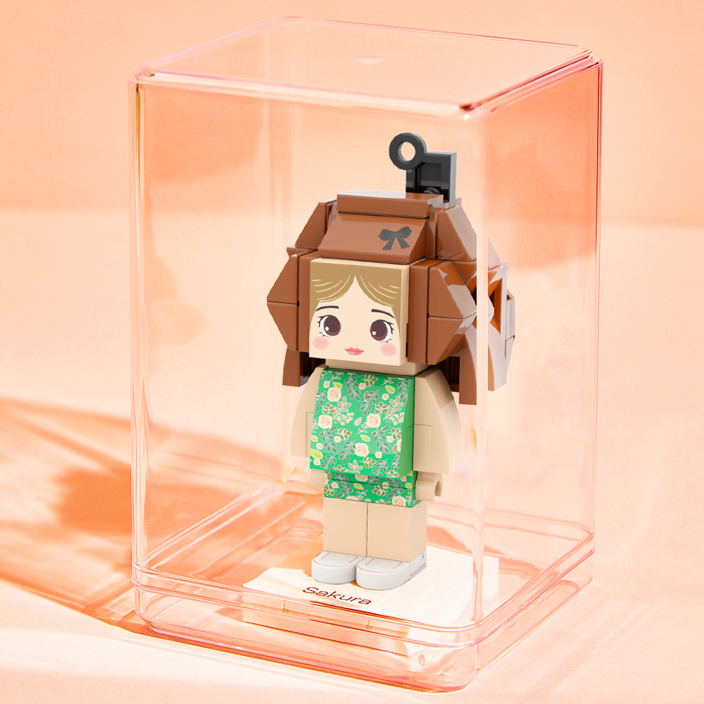 Customizable 1 Person Custom Mini Brick Figures Small Particle Block Keychain Bag Charm - 