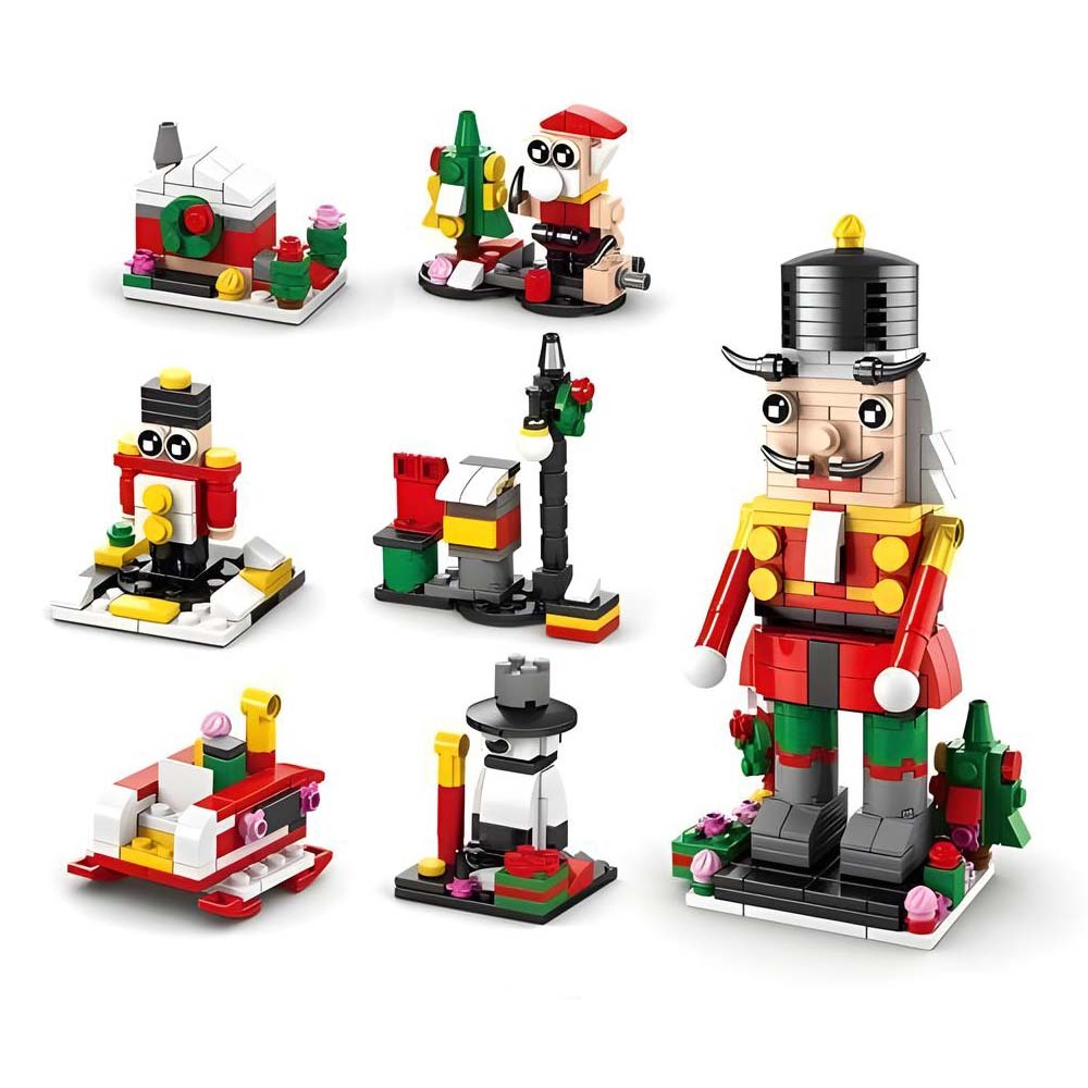 Christmas Brick Figures Surprise Blind Box 24 Calendar Countdown Gift Box Nutcracker Brick Figures Blind Box - minebrickuk