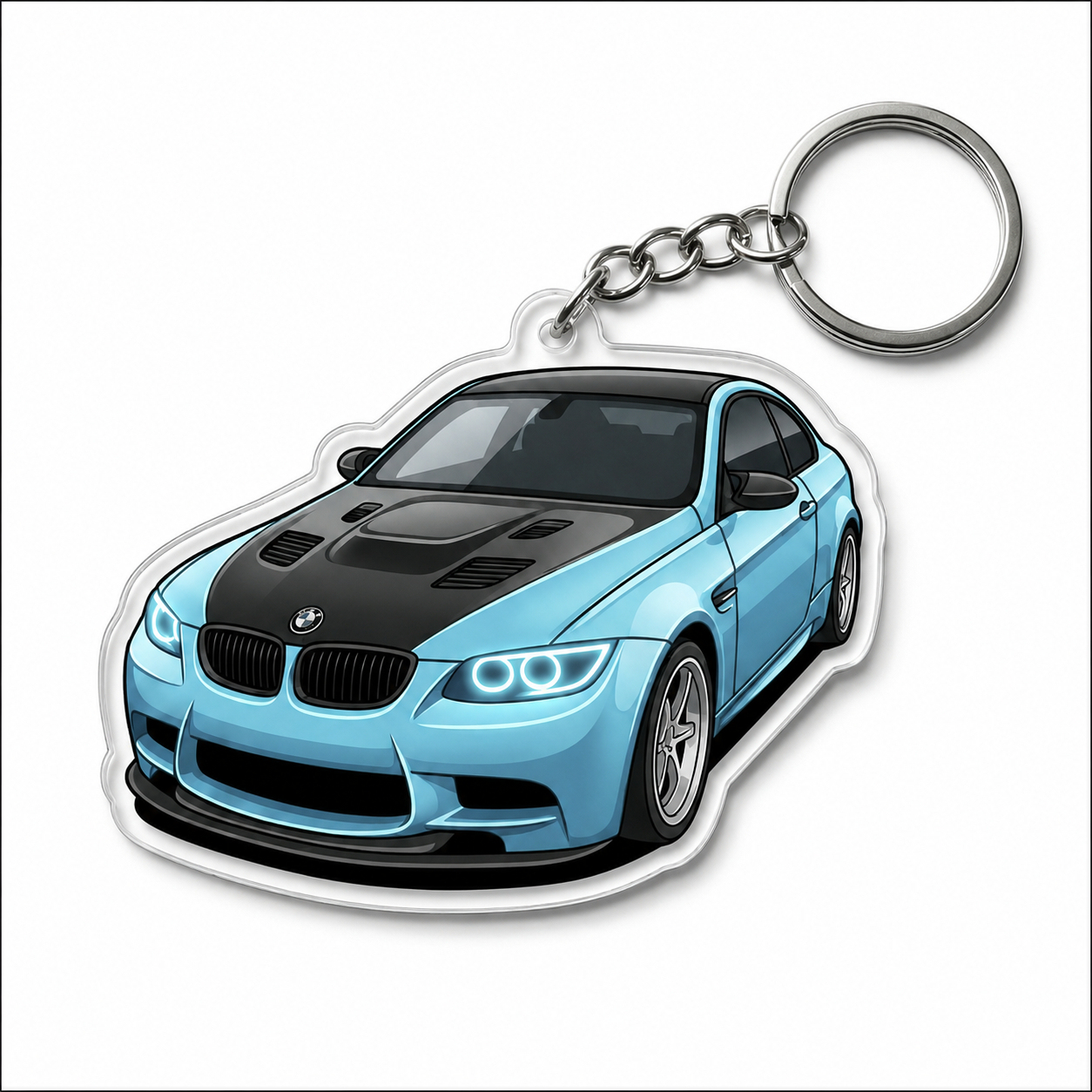 Custom Photo Car Keychain Personalized Acrylic Vehicle Silhouette Keyring Design Your Own Personalized Keychain Gift for Him - 