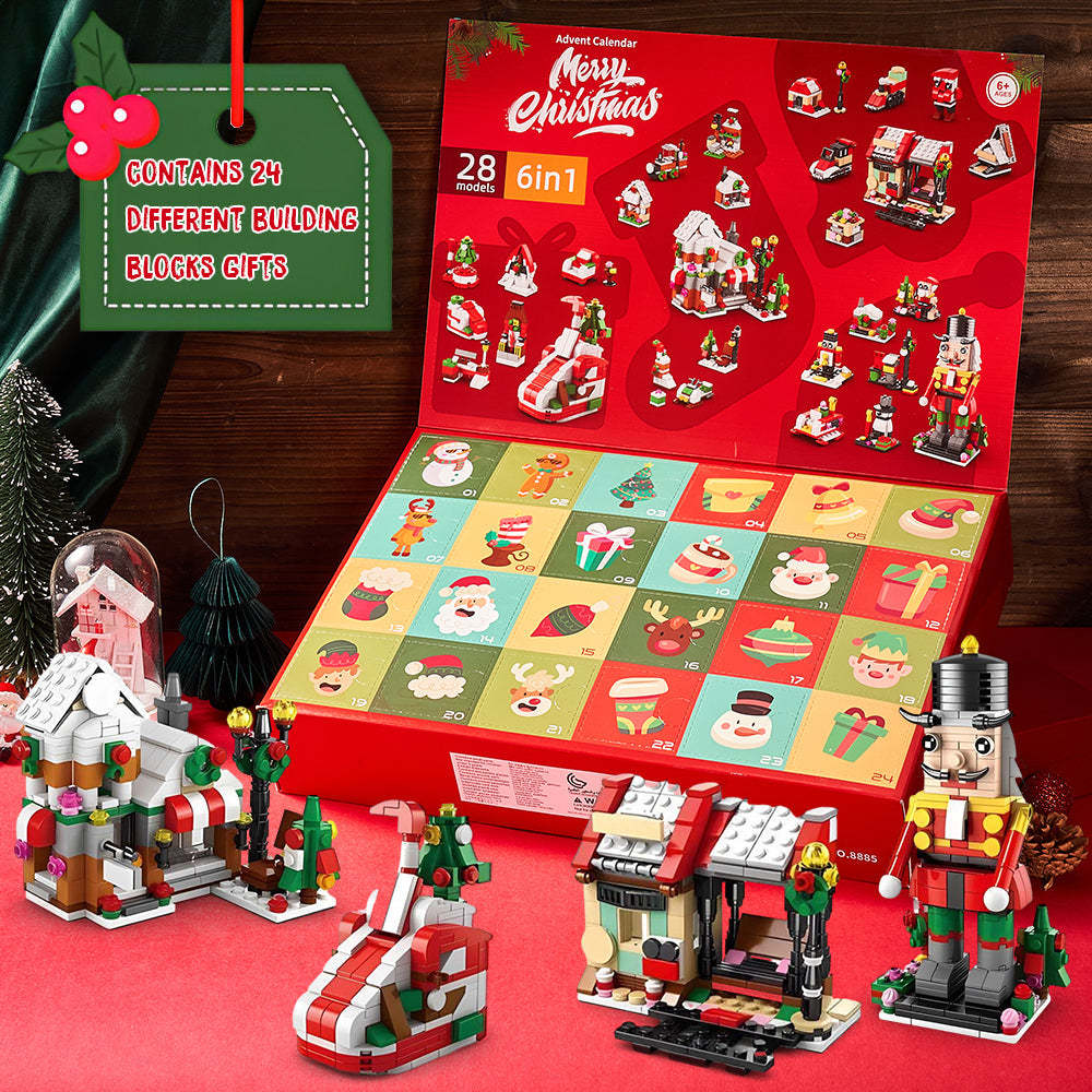 Christmas Brick Figures Surprise Blind Box 24 Calendar Countdown Gift Box Nutcracker Brick Figures Blind Box - minebrickuk