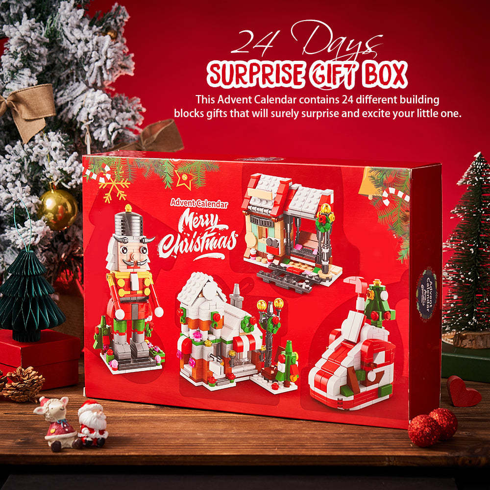 Christmas Brick Figures Surprise Blind Box 24 Calendar Countdown Gift Box Nutcracker Brick Figures Blind Box - minebrickuk