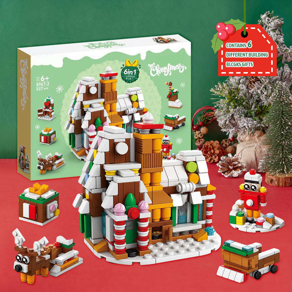 Christmas House Brick Figures Surprise Blind Box 6 in 1 Brick Figures Gift Box - minebrickuk