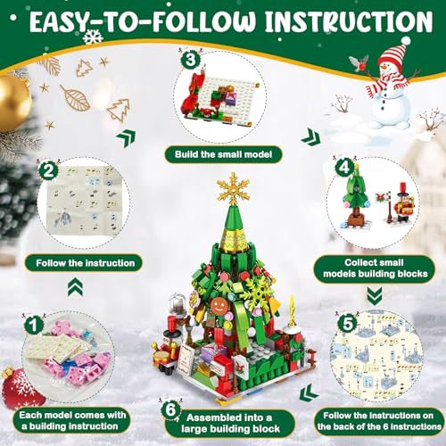 Advent Calendar 2025, 24 Boxes of Christmas Countdown Advent Calendars, 12-in-1 Christmas Tree and Street Building Blocks Set, For Children Teens Boys Girls Women Men Holiday Gift Ideas - 