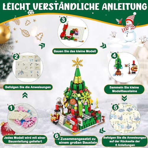 Advent Calendar 2025, 24 Boxes of Christmas Countdown Advent Calendars, 12-in-1 Christmas Tree and Street Building Blocks Set, For Children Teens Boys Girls Women Men Holiday Gift Ideas - 