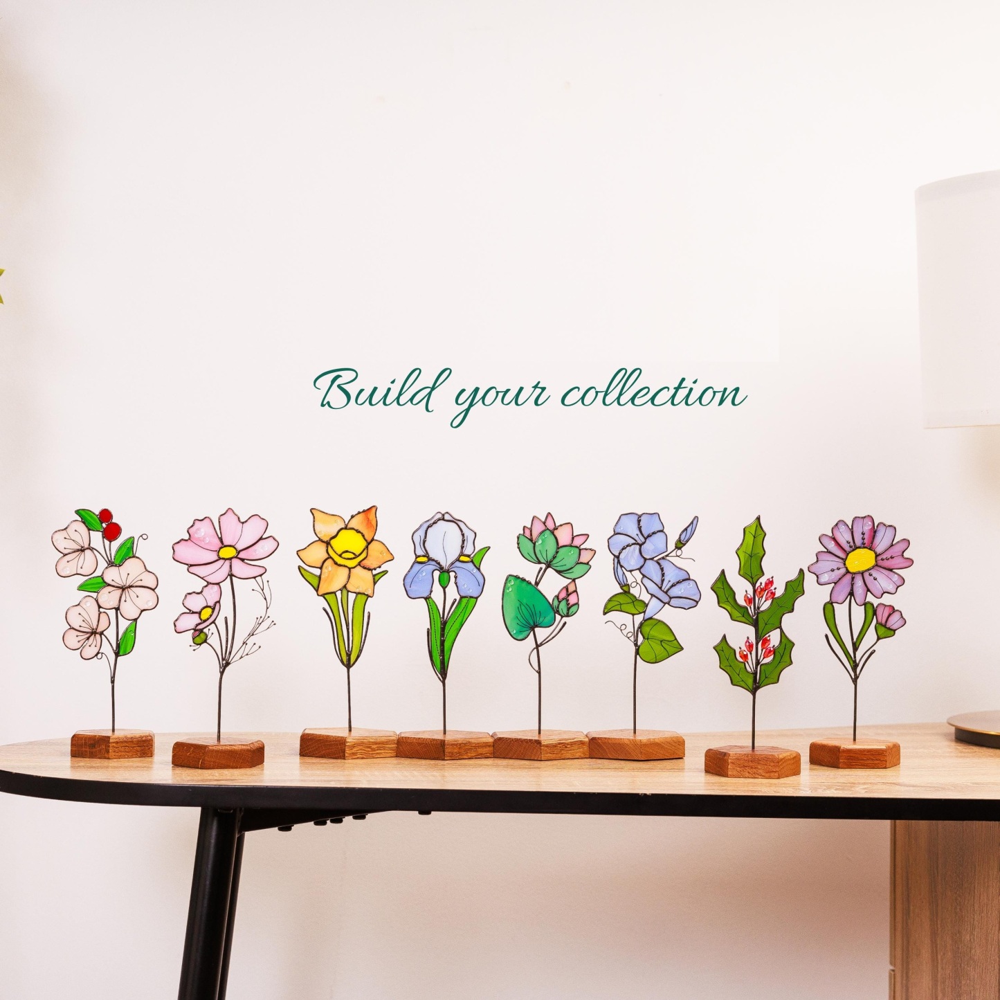 Personalized Stained Glass Flower  Mother Day Gift Birth Flower Gift Set for Mother
