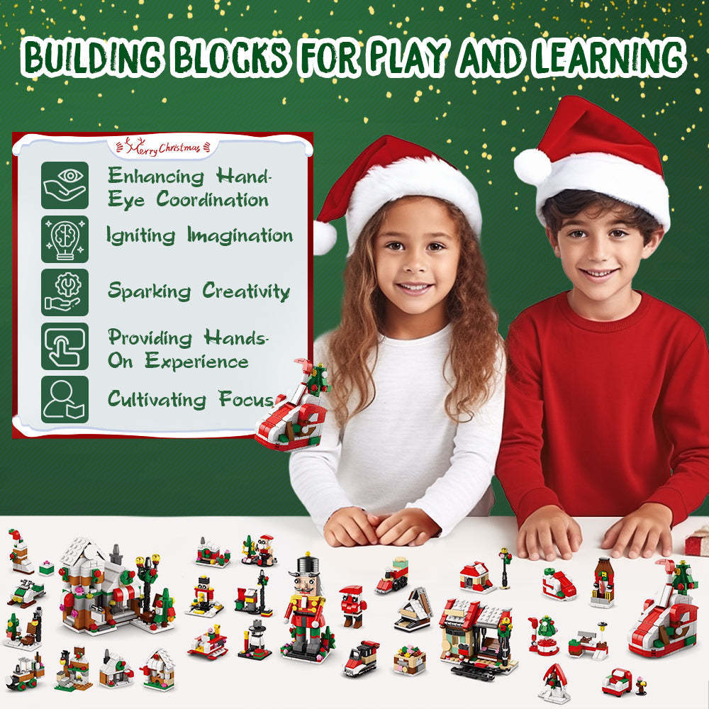 Christmas Brick Figures Surprise Blind Box 24 Calendar Countdown Gift Box Nutcracker Brick Figures Blind Box - minebrickuk
