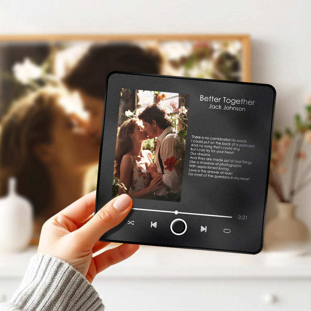 Customized Album Fridge Magnet Pro Wall Photo Sticker Can Play Songs and Adjust Volume Text Couple Gift - Get Photo Blanket