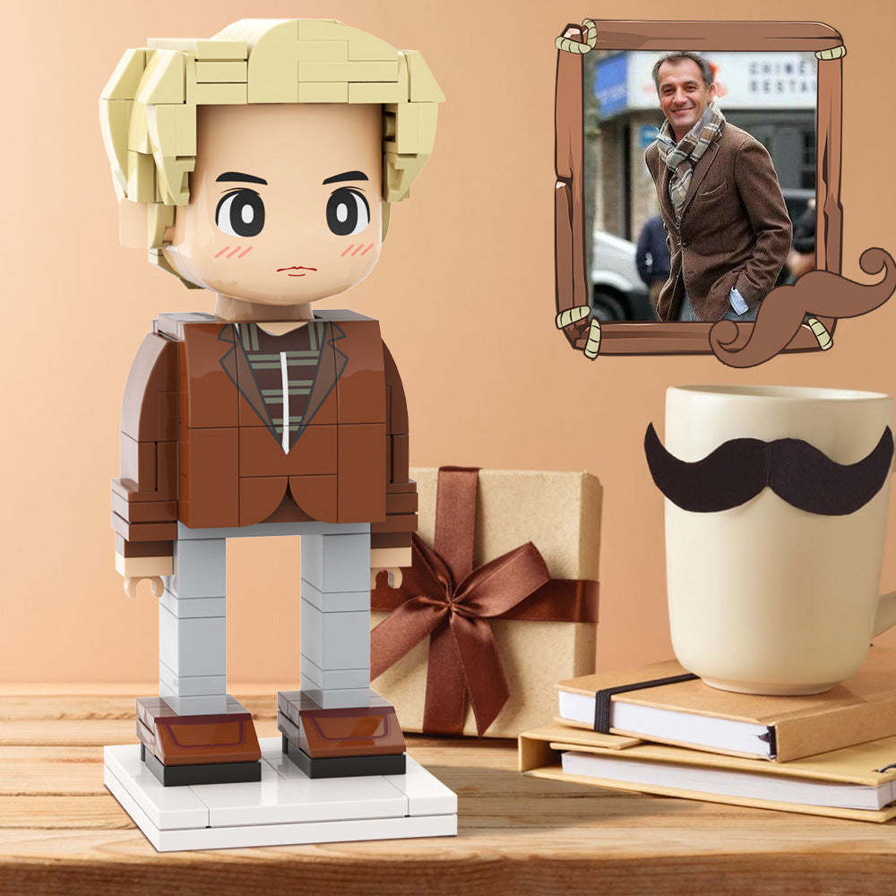 Full Body Duddu Brick Figures Customizable 1 Person Custom Brick Figures Small Particle Block Toy Brick Me Figures For My Classic Old Man On Father's Day - minebrickuk
