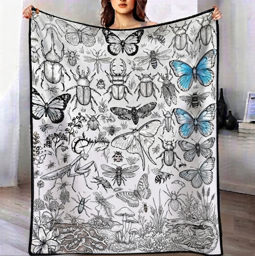DIY Drawing Blanket , Doodle  Your Own Blankets, Customizable Washable Art Blankets for Kids/Adults - 