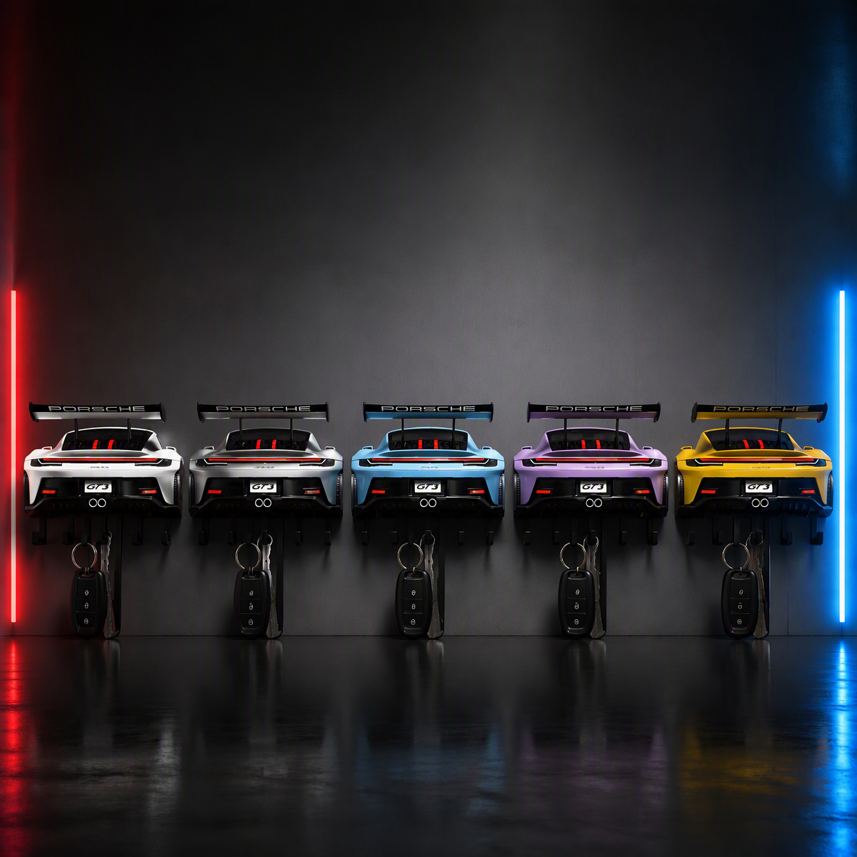 Racing Style Rear Wing Key Holder – Premium Sports Car Themed Gift for Men, Holiday Decor & Entryway Key Organizer - 