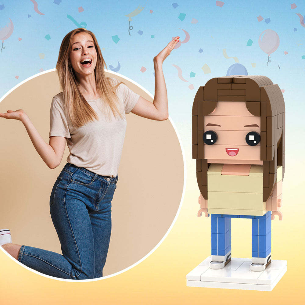 Custom Brick Figures Personalized Photo Brick Figures DIY Brick Figures Create Your Own Small Particle Block Toy - minebrickus