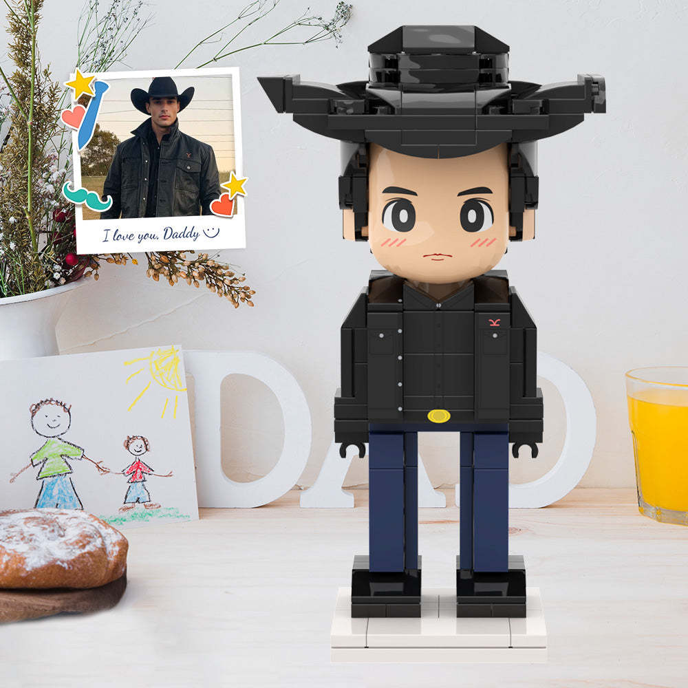 Full Body Duddu Brick Figures Customizable 1 Person Custom Brick Figures Small Particle Block Toy Brick Me Figures For Western Life Style Daddy On Father's Day - minebrickuk