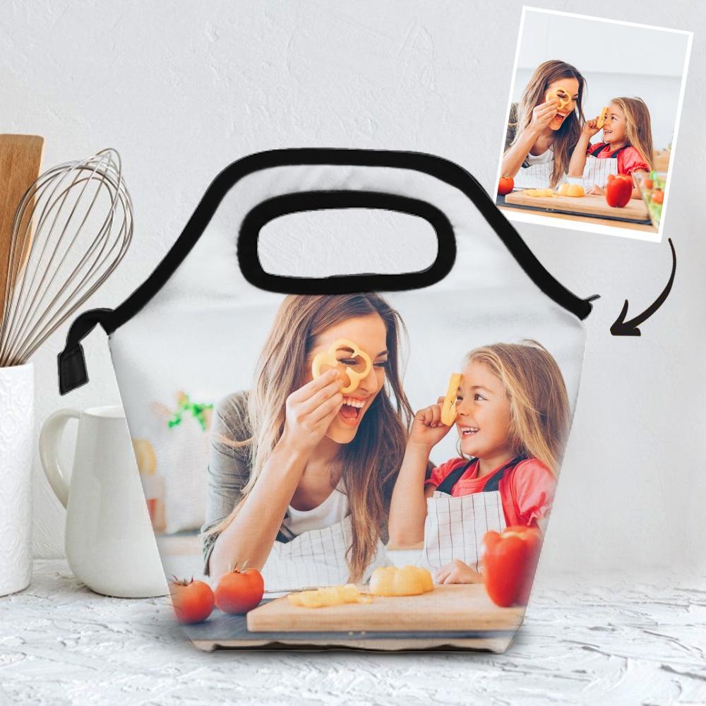 personalized photo insulation lunch bag custom lunch box with photo mothers day gift