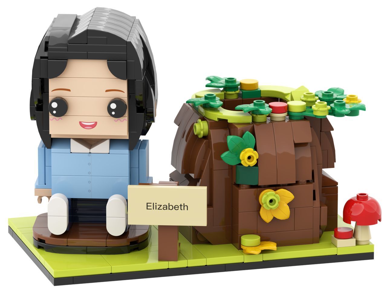 Custom Brick Figures Pen Holder Personalized Brick Figures and  Pen Holder Custom Brick Figure & Tree Stump Pen Holder 