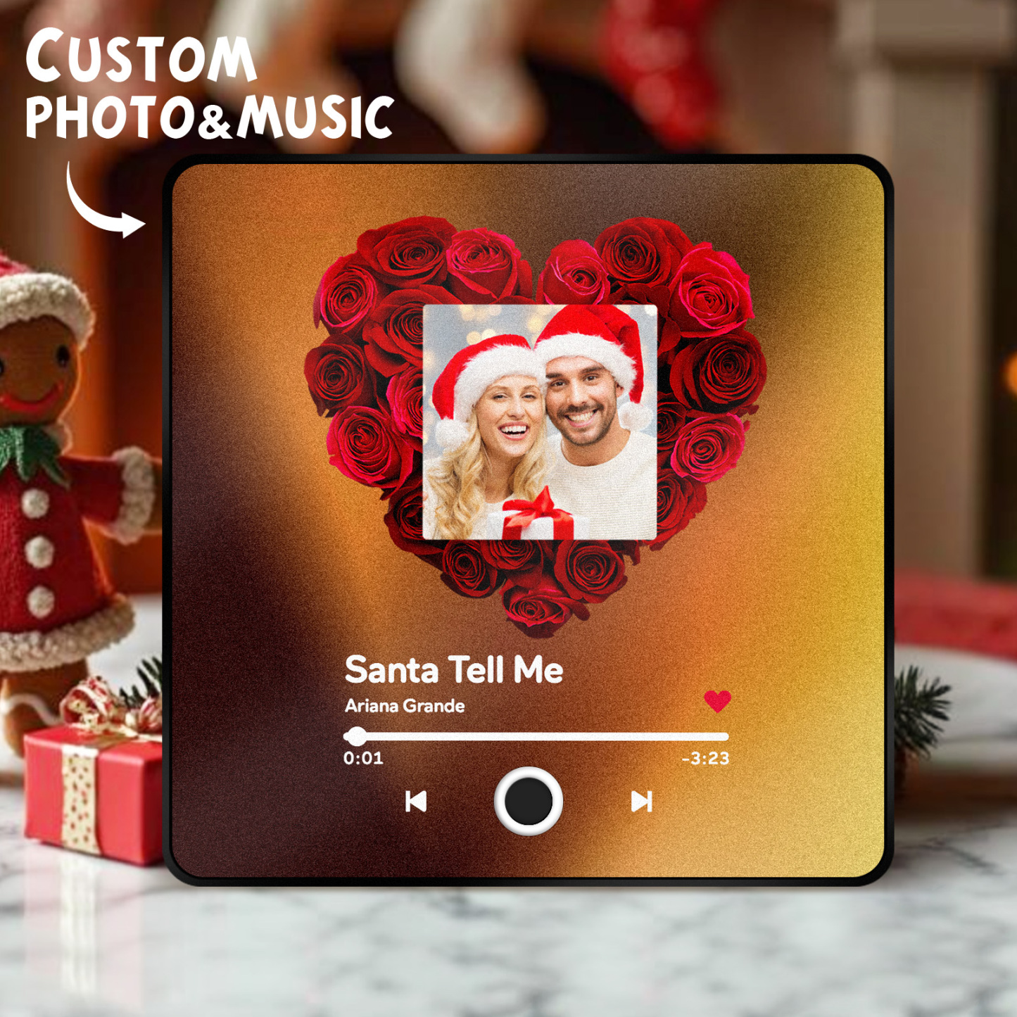 Personalized  Photo Music Fridge Magnet Christmas Gifts for Lovers Personalized Music Magnets Can Play Songs Christmas Gift