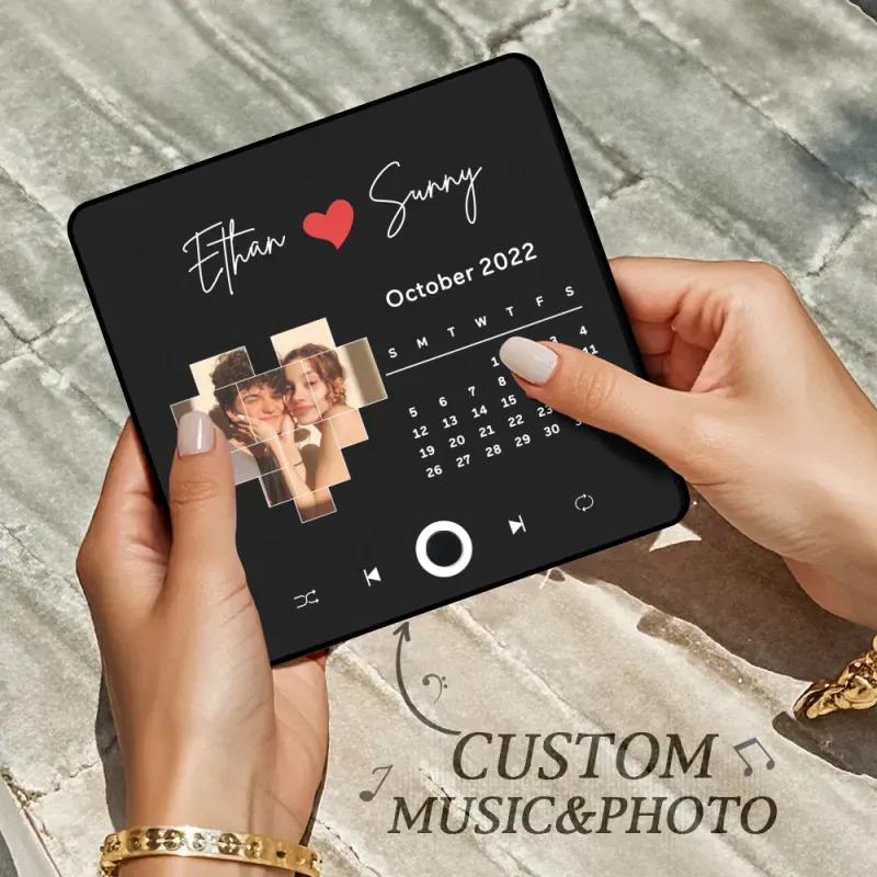 Personalized Photo Calendar Fridge Magnet Customized Wall Photo Sticker Music Fridge Magnet Anniversary Gift