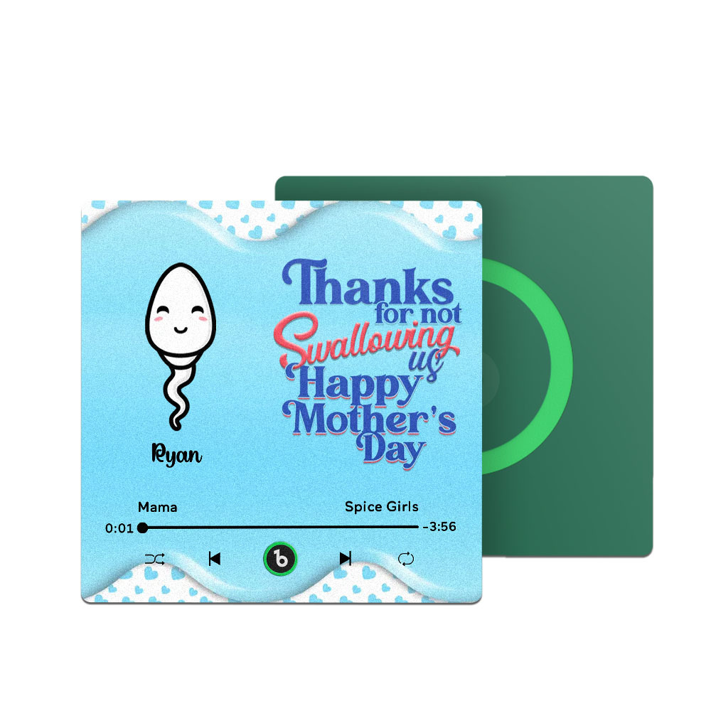 Thanks for not Swallowing Me Personalized Music Fridge Magnet, Funny Mother's Day Gift for Mom, Gift for her