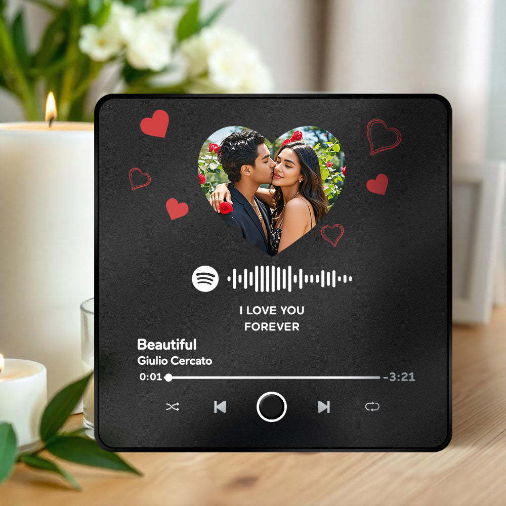 Customized Album Fridge Magnet Heart Personalized Photo Music Fridge Magnet Prp Can Play Songs Anniversary Gifts Ideas - Get Photo Blanket