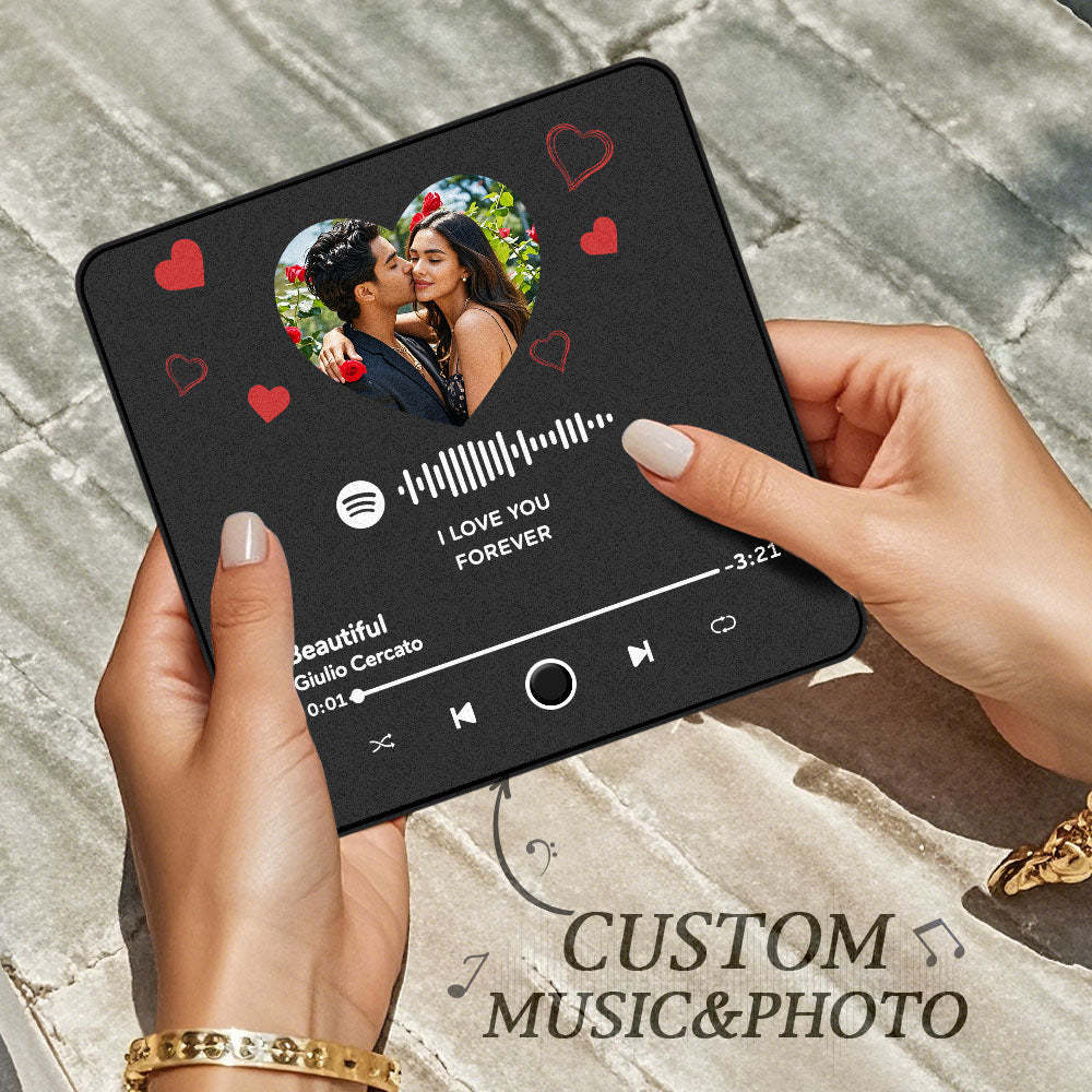Customized Album Fridge Magnet Heart Personalized Photo Music Fridge Magnet Prp Can Play Songs Anniversary Gifts Ideas - Get Photo Blanket