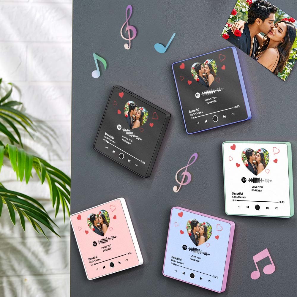 Customized Album Fridge Magnet Heart Personalized Photo Music Fridge Magnet Prp Can Play Songs Anniversary Gifts Ideas - Get Photo Blanket