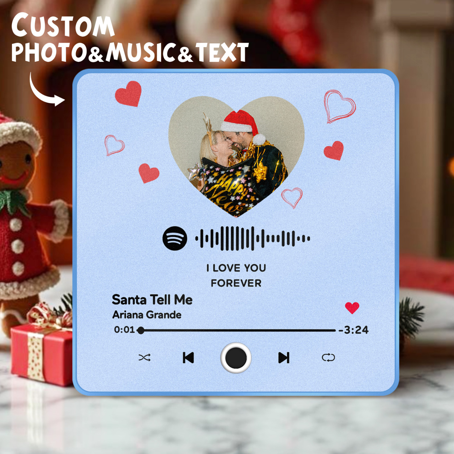 Personalized Music Fridge Magnet Customized Album Fridge Magnet Can Play Songs Christmas Gift