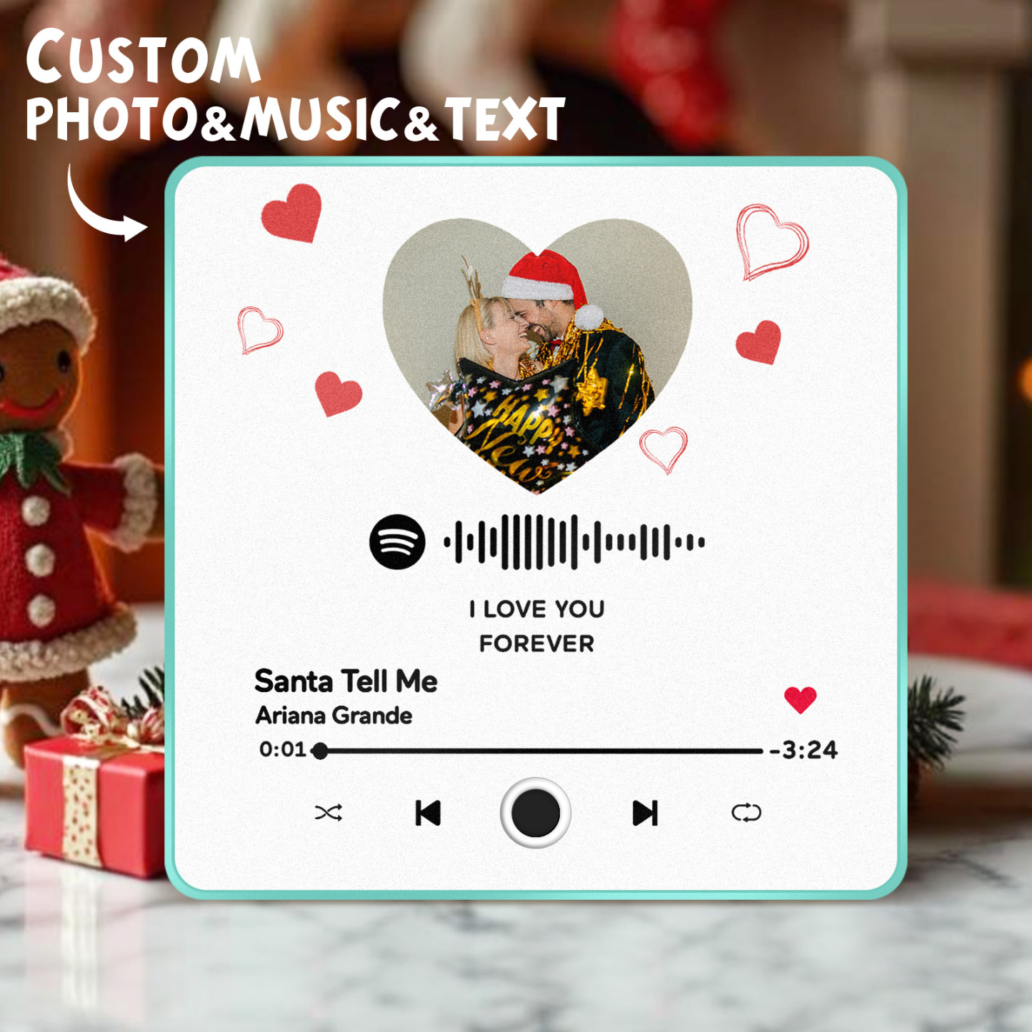 Personalized Music Fridge Magnet Customized Album Fridge Magnet Can Play Songs Christmas Gift