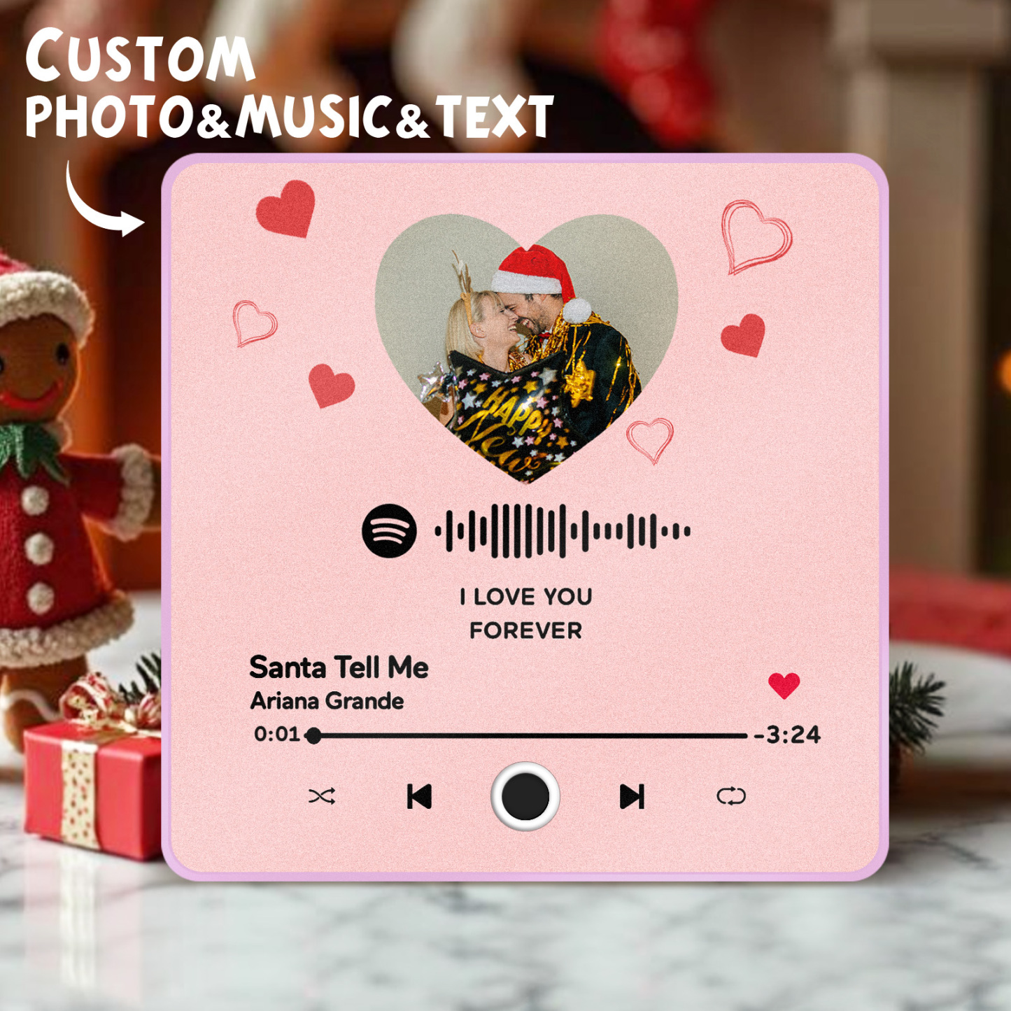 Personalized Music Fridge Magnet Customized Album Fridge Magnet Can Play Songs Christmas Gift