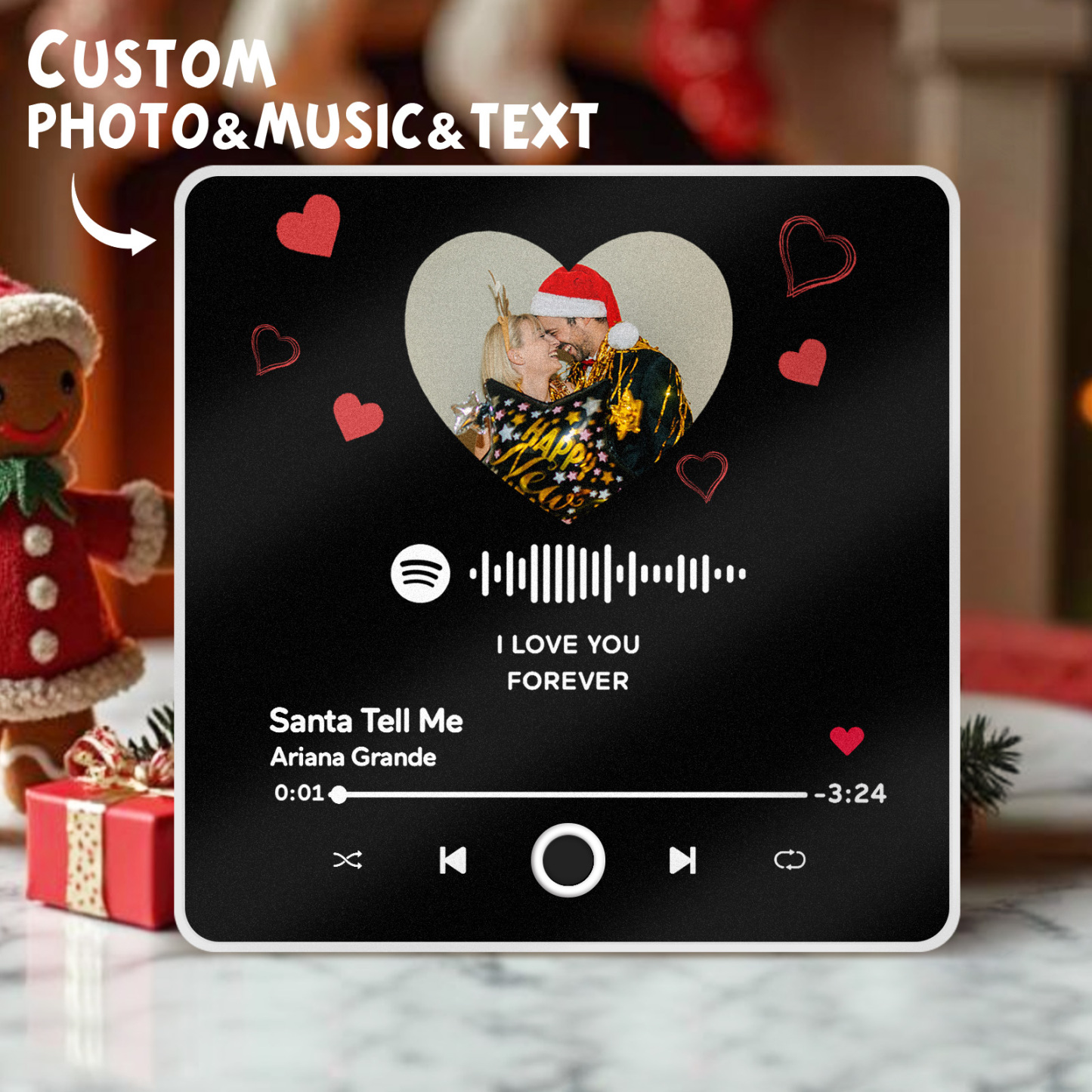 Personalized Music Fridge Magnet Customized Album Fridge Magnet Can Play Songs Christmas Gift