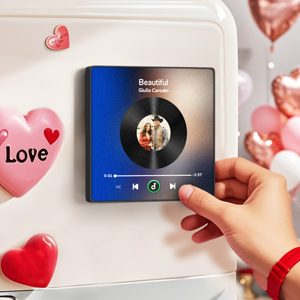 Custom Music & Photo Fridge Magnet New Upgrade Colorful Album Fridge Magnet Supports Bluetooth Connectivity Valentine's Day Gifts