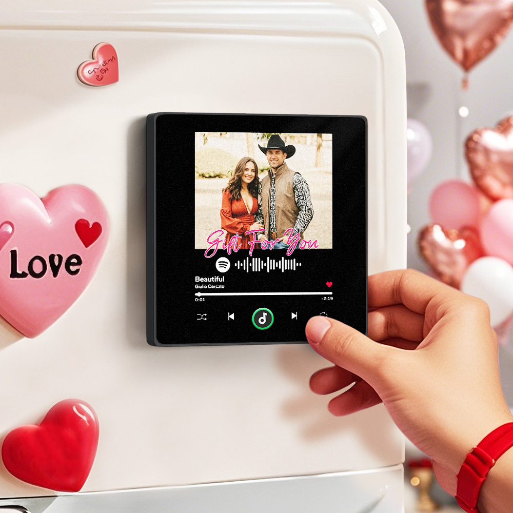 Custom Music Fridge Magnet with Colorful Frame Personalized Spotify Fridge Magnet with Photo Valentine's Day Gifts