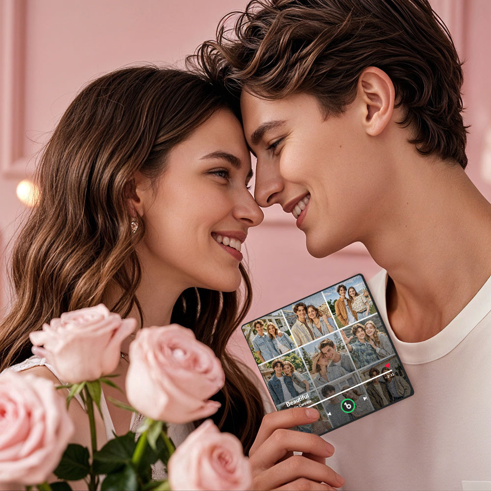 Upgrade Custom Music & Photo Fridge Magnet Colorful Album Fridge Magnet 9 Photos Supports Bluetooth Connectivity Valentine's Day Gifts