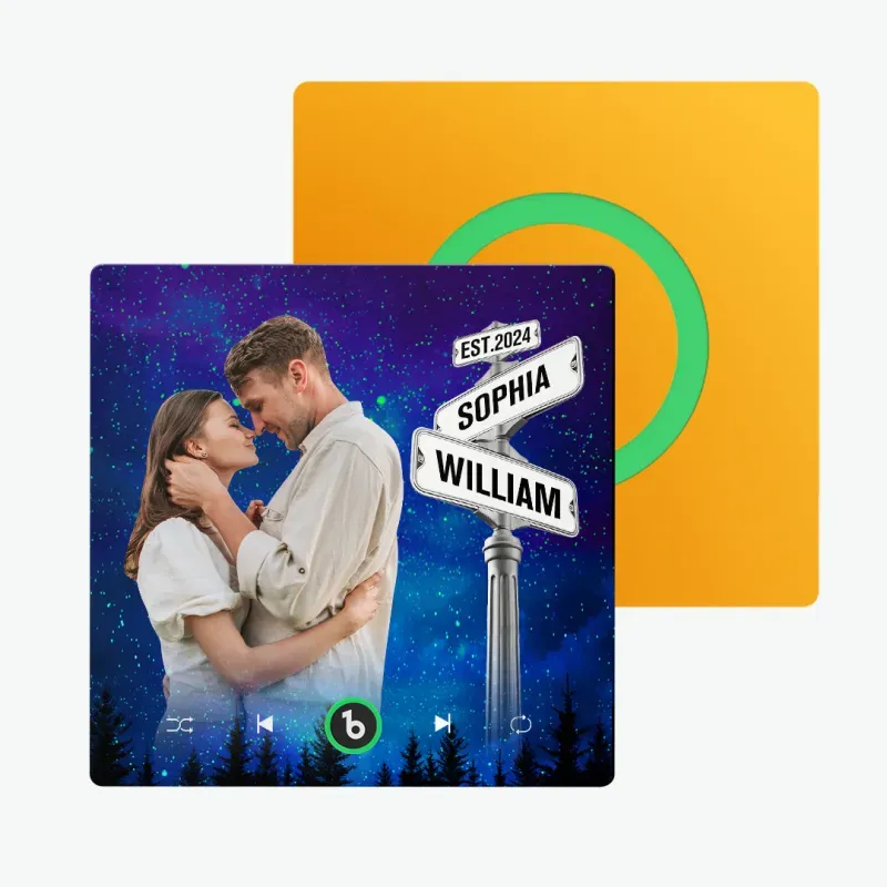 New Upgrade Custom Music Fridge Magnet Colorful Frame Album Fridge Magnet Can Play Songs Gift for Couple Valentine's Day Gifts