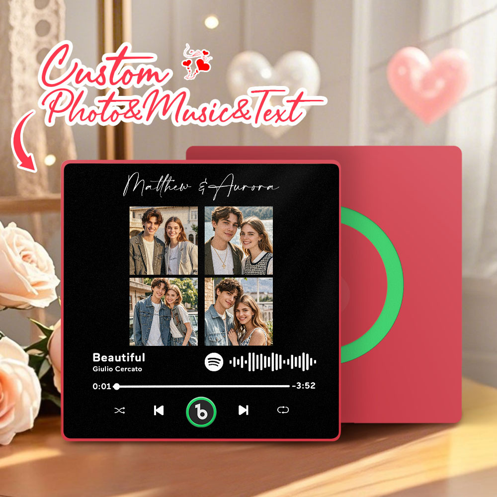 Custom Music & Photo Fridge Magnet Colorful Album Fridge Magnet Music Wall Photo Sticker That Can Be Played Gift for Valentine's Day