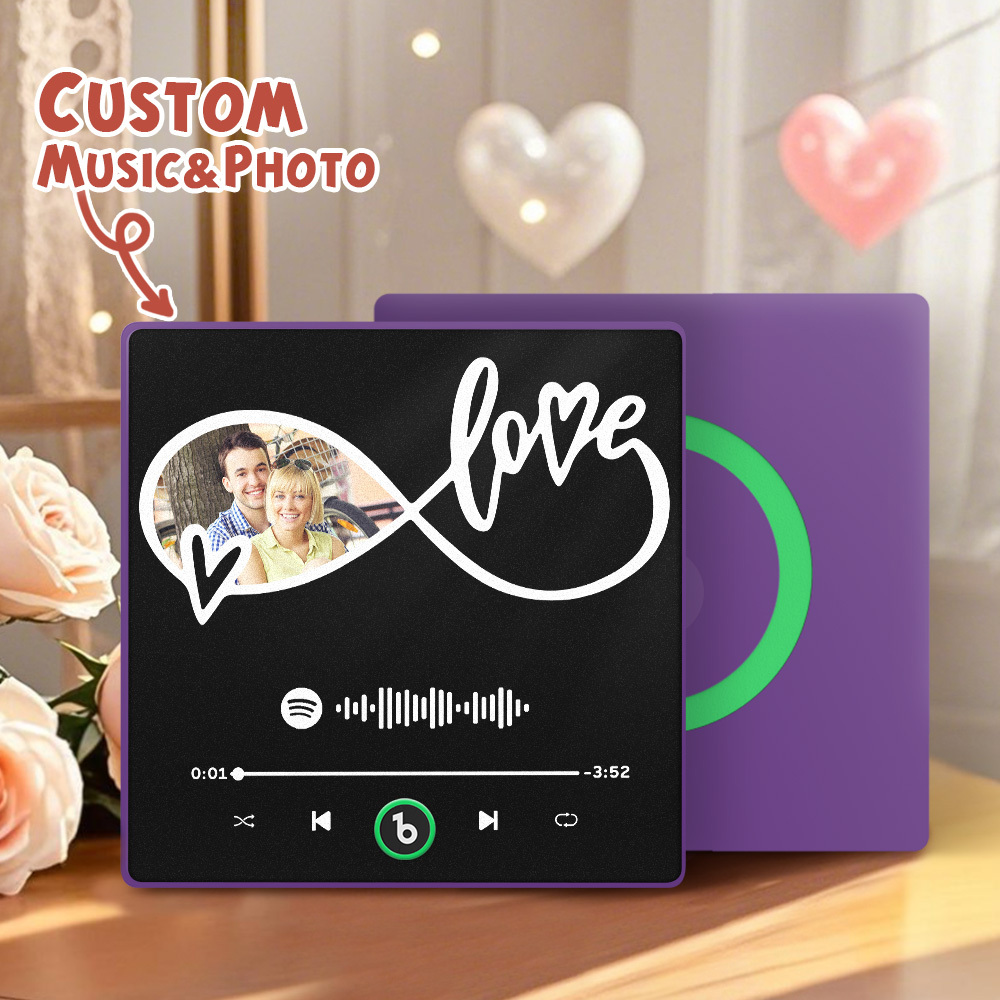 Upgrade Photo Colorful Album Fridge Magnet Personalized Music Fridge Magnet with Custom Name & Photo Fridge Magnet FridgeBeats Pro Supports Bluetooth Connectivity Funny Gift for Couples Valentine's Day Gift